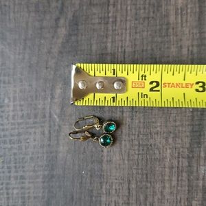 Green imitation gemstone earrings